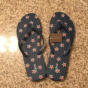 J crew size 8 star flip flops NWT